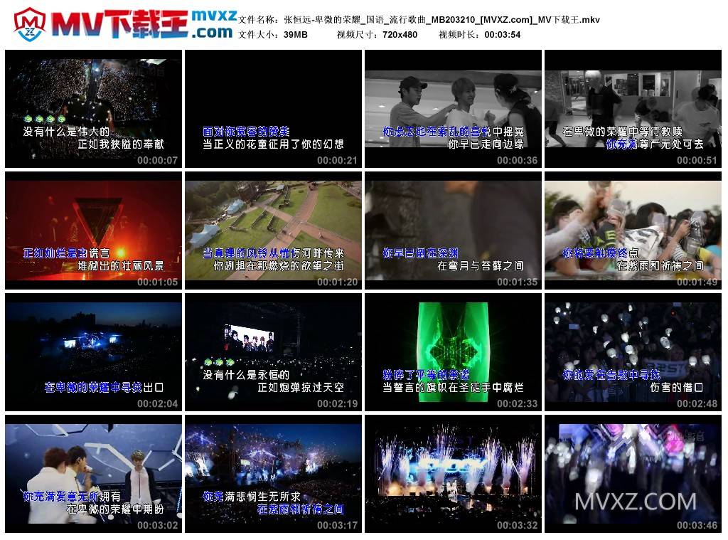 张恒远-卑微的荣耀_国语_流行歌曲_MB203210
